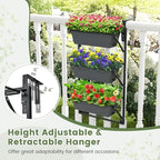 giantex 3-tier vertical railing planter, adjustable hanging planter, package contents