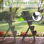 vecelo 5-tier vertical garden bed, freestanding elevated raised, side view