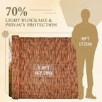 brown 5.6ft x16.4ft reed fencing roll bamboo privacy shown in use