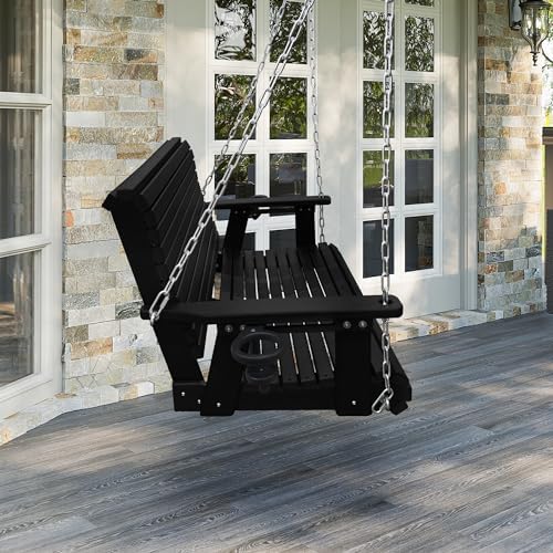hdpe porch swing with 18/8 stainless steel bolts shown in use