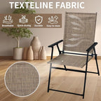 patio folding chairs set of 2, portable outdoor, side view
