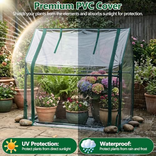 mini greenhouse with waterproof pad, 36"×18"×33" tabletop small, package contents