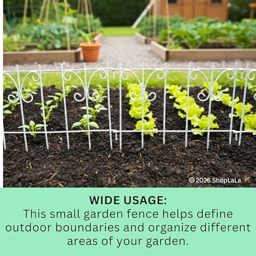 shoplala garden fence (25 panels) 12.5in(l) x 16.5in(h), side view