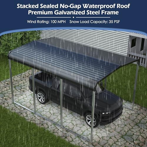 xilingol metal carport, heavy duty carport canopy with shown in use