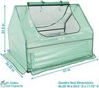 sunnydaze steel raised garden bed with mini greenhouse, close-up detail