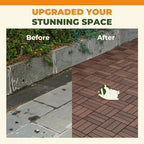 jurax interlocking wood deck tiles, 10pcs patio flooring, view 9