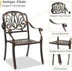 vingli 5 pieces outdoor patio dining set, cast, package contents