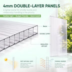 garvee 6 pcs 4ft *2ft *0.16in polycarbonate twin-wall, close-up detail