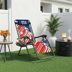 Athena Collection Zero Gravity Chair, Outdoor Lounge Chair- Us Flag | with Adjustable Pillow and Cup Holder, Reclining Camping Chair for Outside Beach Lawn Garden Patio Poolside