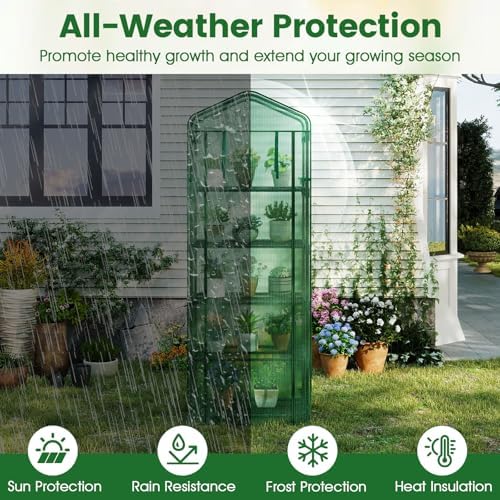 giantex mini greenhouse indoor outdoor, 27" x 19" shown in use