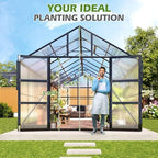 amerlife 10x18 ft polycarbonate greenhouse with 4 roof, close-up detail