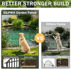 10 panels decorative garden fence, 40in (h) x, side view
