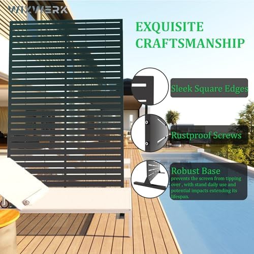 6ft outdoor metal privacy screen – decorative privacy, close-up detail
