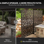 72" outdoor privacy screen, decorative metal privacy fence, package contents