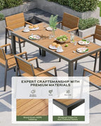 vexwalx outdoor dining set, aluminum dining table set shown in use