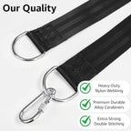 Tree Swing Hanging Straps Kit 4Ft, Robust, Reliable, and Flexible - Supports up to 2200 lbs - Effortless Setup with Sturdy Carabiners - Ideal for Hammocks, Swings, and Beyond (Black, 4FT)