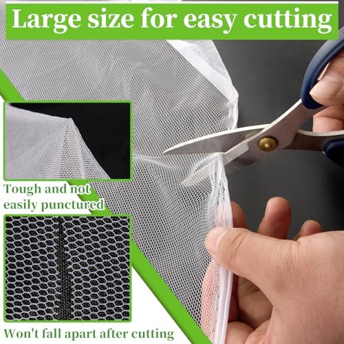 10 ft mosquito netting for garden patio, white, side view