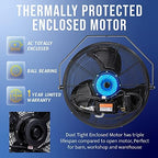 tornado 18 inch outdoor ipx4 water-resistant high velocity showing dimensions