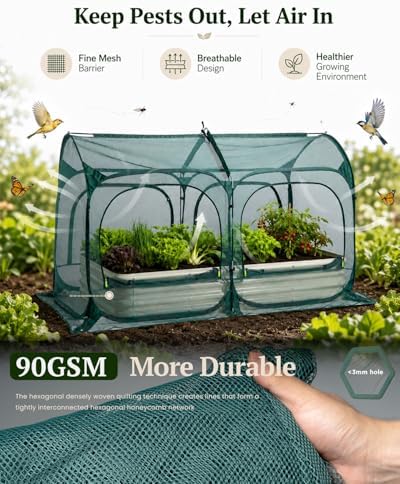 porayhut all-in-one raised garden bed and crop cage on a desk or shelf