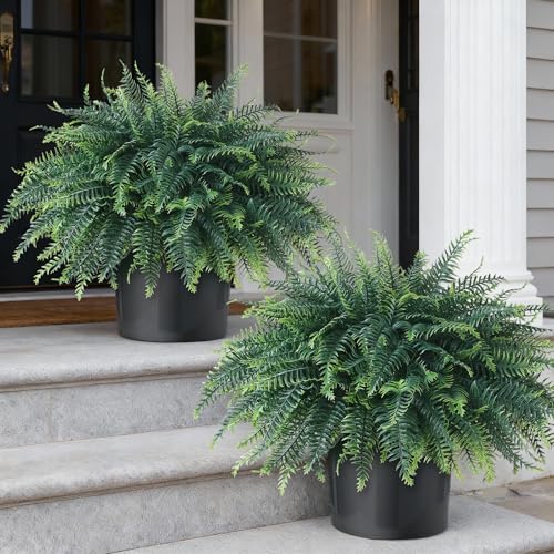 2 sets artificial ferns topiary ball trees for, main product view