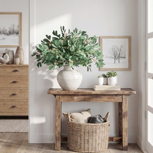 artificial eucalyptus stems, 18.5" realistic fake greenery branches, package contents