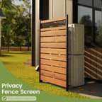 wood privacy screen, no dig outdoor fence,reddish brown, package contents