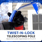 snow joe telescoping roof rake, extendable leaf &, side view