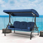 homrest 3 seat porch swing with adjustable canopy, front angle view