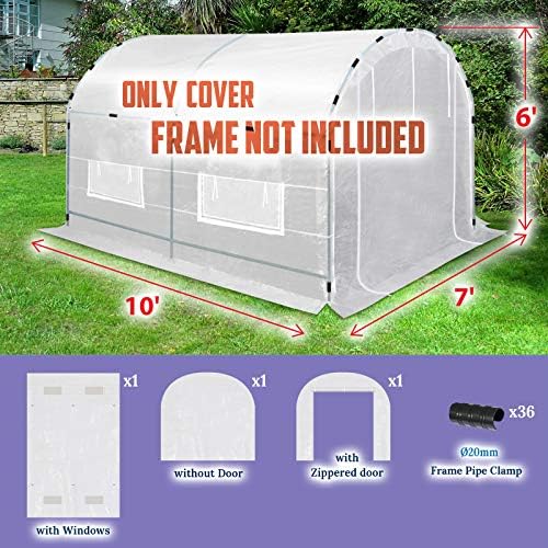 benefitusa greenhouse replacement cover half-transparent greenhouse cover (10'x7'x6') on a desk or shelf