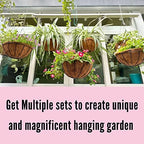 lalagreen hanging baskets (12 in, 6 pack) black showing dimensions