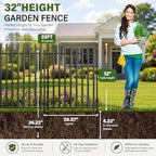 no dig decorative garden fence, 32in(h)×22ft(l), 10 panels shown in use