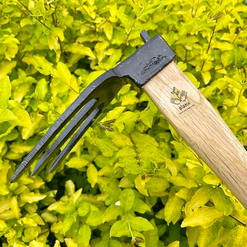 14 inch japanese hand tiller/rake for garden, 3-tines, package contents