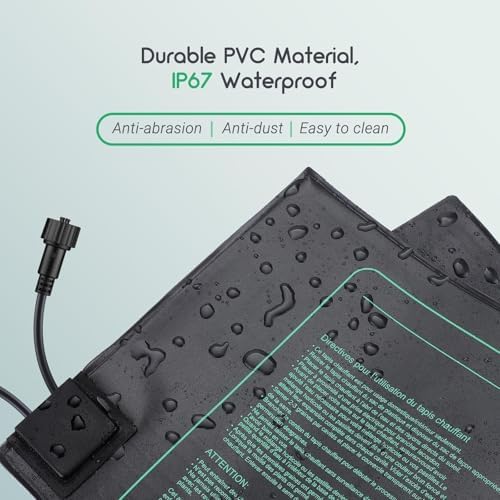luxbird 4 pack seedling heat mats with digital showing dimensions
