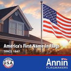 annin flagmakers (2720) tough-tex american flag, made in shown in use