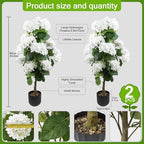 3 ft artificial hydrangea trees faux potted topiary shown in use