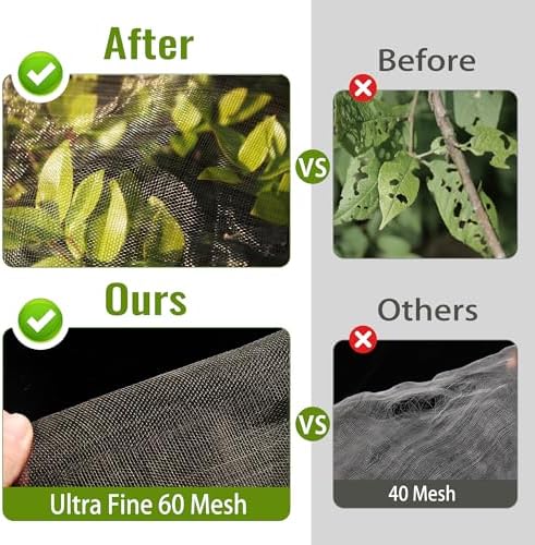fruit tree netting bags with zipper and drawstring, close-up detail