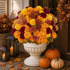 axylex artificial mums for outdoors, 12 bundles fake on a desk or shelf