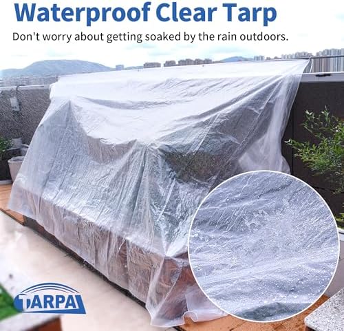 tarpal clear tarp 20x30ft large tarp waterproof clear, close-up detail