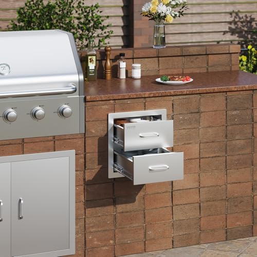 vevor outdoor kitchen drawers 14"w x 14.3"h x shown in use