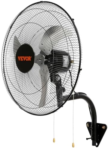 vevor 20 inch wall mount fan, oscillating, 3-speed, view 9