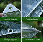 8' x 10' clear tarps heavy duty pvc, side view