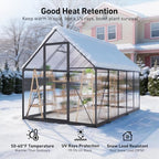 6x10ft greenhouse with hygrometer, windproof warm plant green, package contents