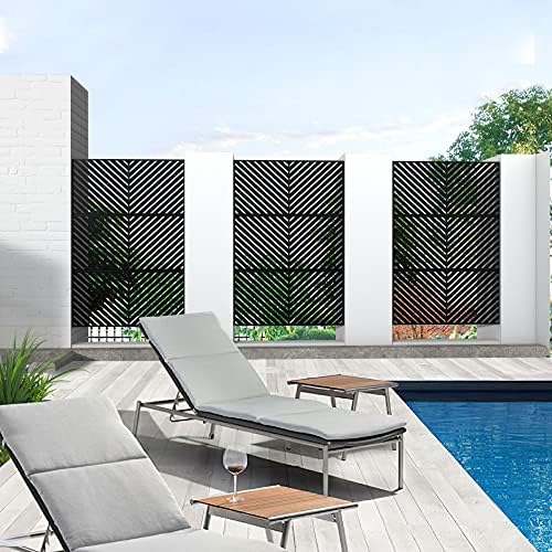 metal privacy screen outdoor 72" h×47" w,freestanding decorative, side view