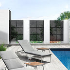 metal privacy screen outdoor 72" h×47" w,freestanding decorative, side view