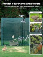 poray large 12.3x4ft tunnel plant netting cover,6ft tall, side view