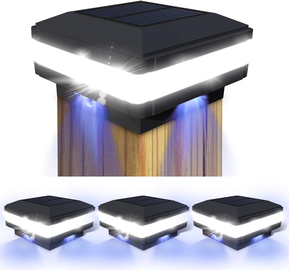 solar post cap lights outdoor, 52 leds 160lm, main product view