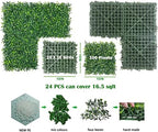 bybeton 24pk 10"x10" fake boxwood greenery backdrop privacy shown in use