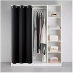 Joydeco Blackout Door Curtain for Doorway Privacy 80 Inches Long, Grommet Closet Curtain for Open Closet, Room Divider for Bedroom Living Room (Black, 32Wx80L, 1 Panel)