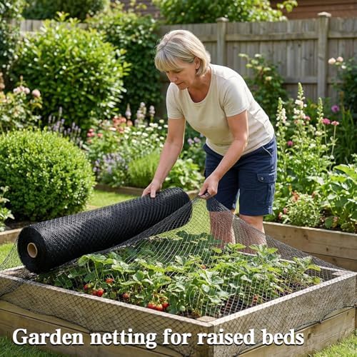 7.5 x 100 ft bird netting, 1/2" mesh, side view