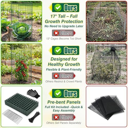 17" x 12" tall round plant cage, close-up detail